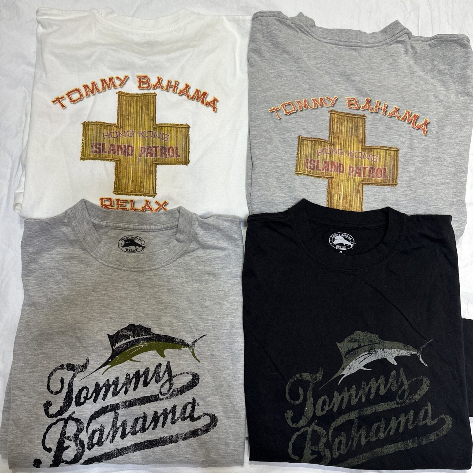 4 Tommy Bahama Relax T-Shirt Men's Medium Nwot Lot Gray Black White